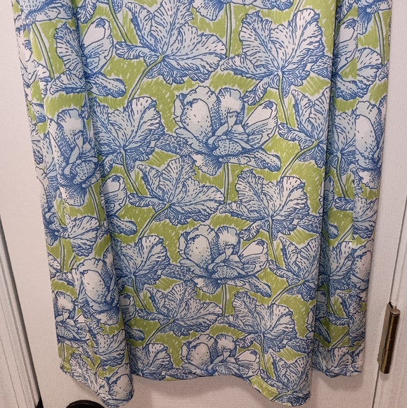 Jean Pierre Klifa Paris Floral Blue green Floral Print Lily Dress size l… - Picture 3 of 10